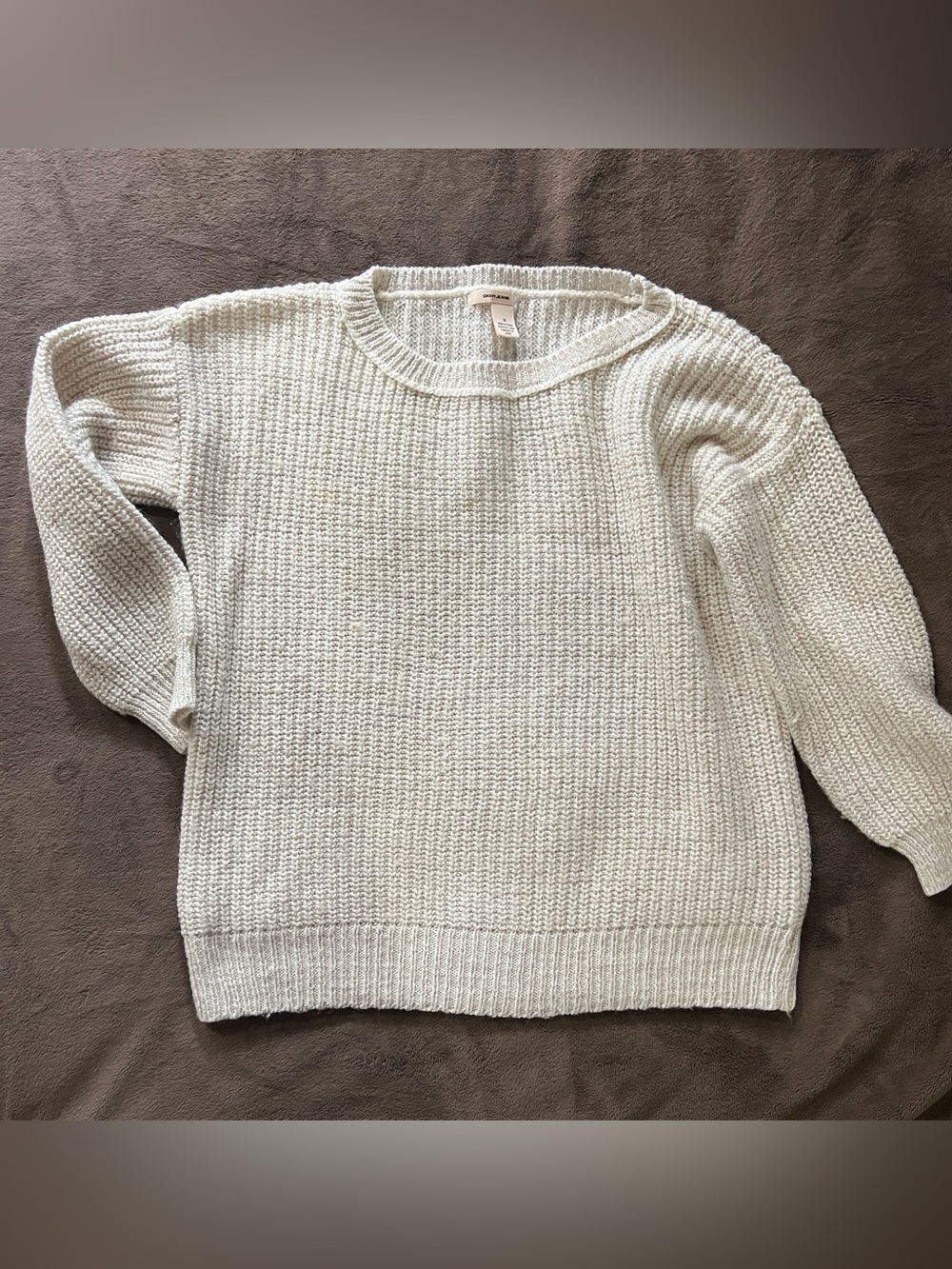 DKNY Jeans Women's Cream Textured Knit Sweater